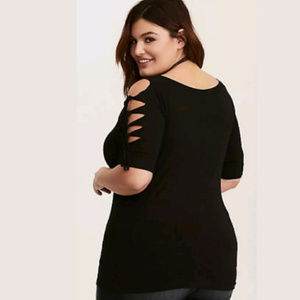 Torrid black tied knot tee shirt